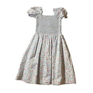 Janie and Jack Girls Floral Smocked Dress Size 10 NWT Puff Sleeve Spring